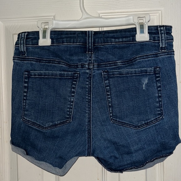 Pacsun Blue Ripped Jean Mid Rise Shorts - Picture 4 of 6
